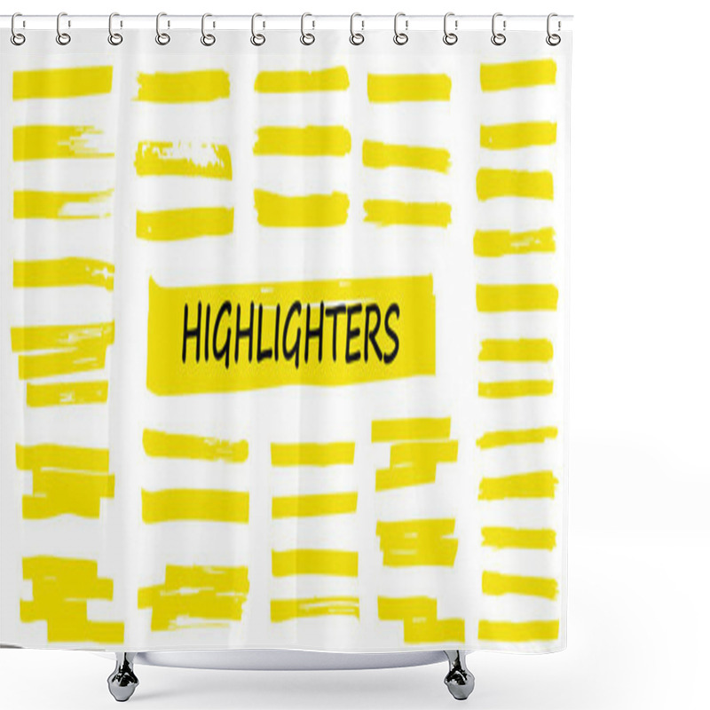 Personality  Highlighter Collection. Marker Yellow Set Shower Curtains