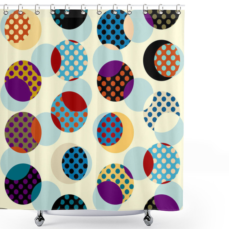 Personality  Seamless Polka Dot Pattern Shower Curtains