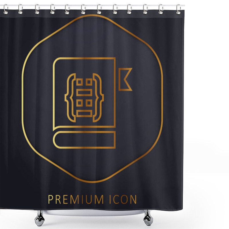 Personality  Book Golden Line Premium Logo Or Icon Shower Curtains