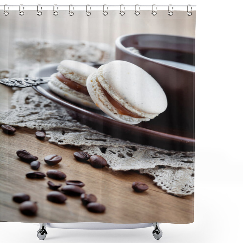 Personality  Coffee With Macaroons Shower Curtains