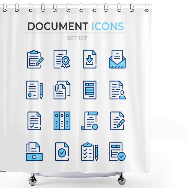 Personality  Document Icons. Vector Line Icons Set. Premium Quality. Simple Thin Line Design. Modern Outline Symbols Collection, Pictograms. Shower Curtains