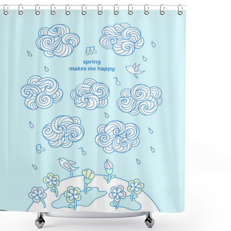 Personality  Spring Makes Me Happy. Shower Curtains