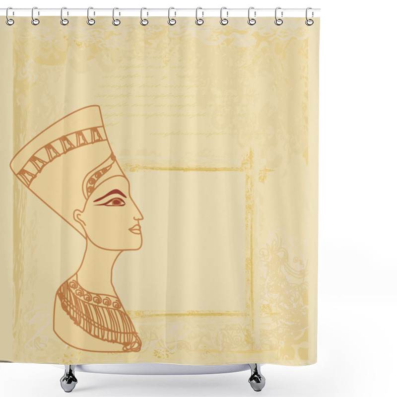 Personality  Old Paper With Egyptian Queen Cleopatra  Shower Curtains