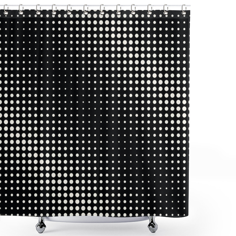 Personality   Circles Halftone Seamless Geometric Gradient Black And White  Pattern Shower Curtains