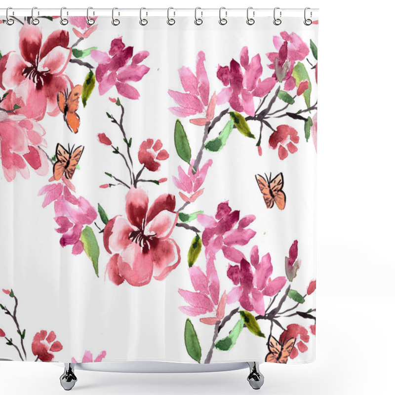 Personality  Magnolia Flowers Pattern Shower Curtains