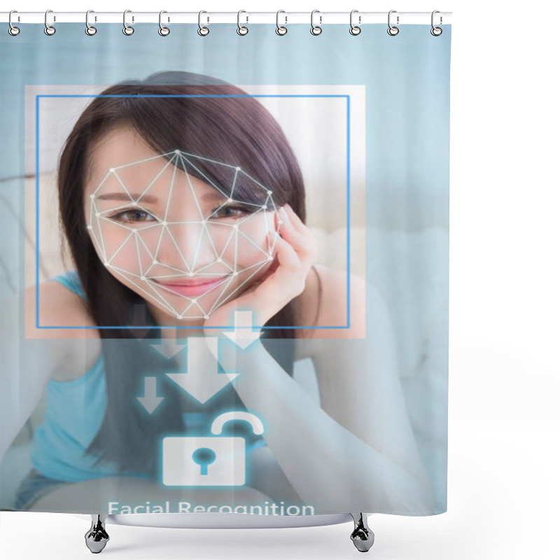 Personality  Facial Recognition Concept Shower Curtains