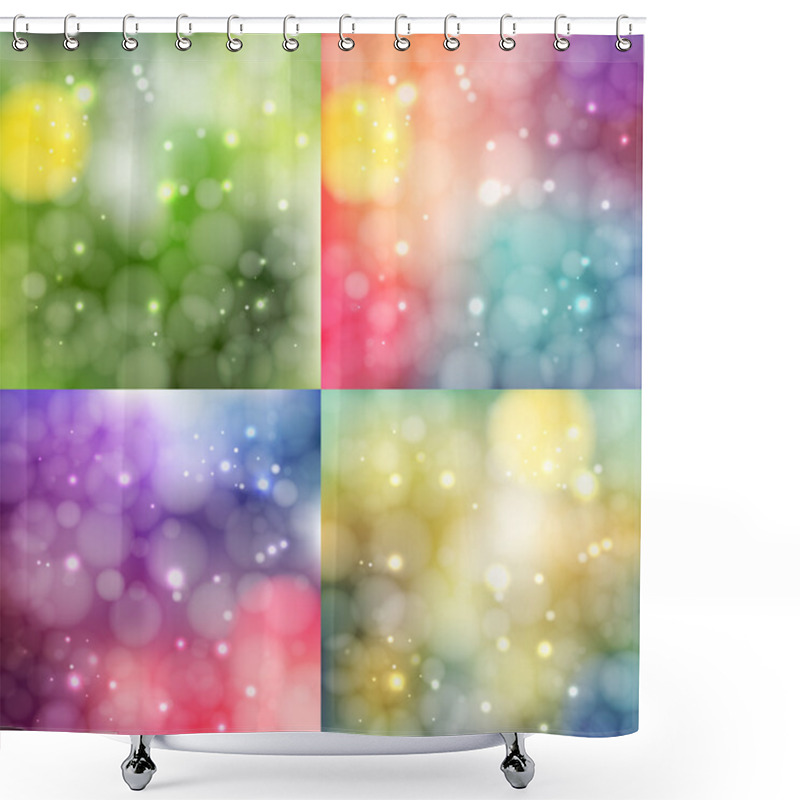 Personality  Defocused Backgrounds With Lights Shower Curtains