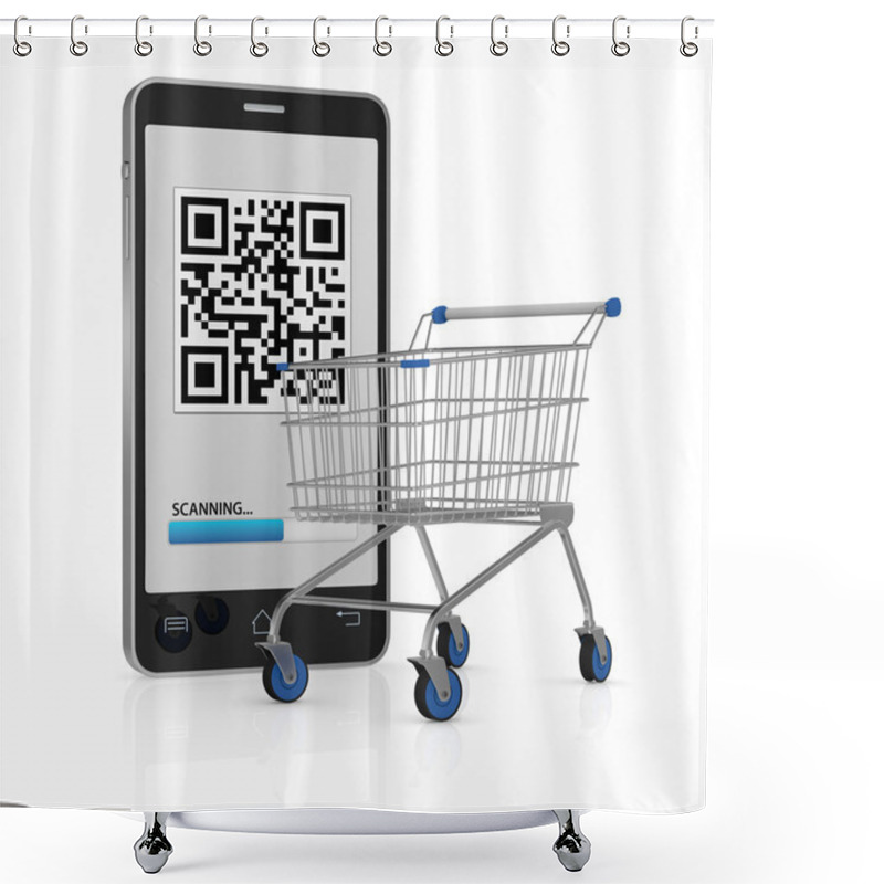 Personality  Qr Code Shower Curtains