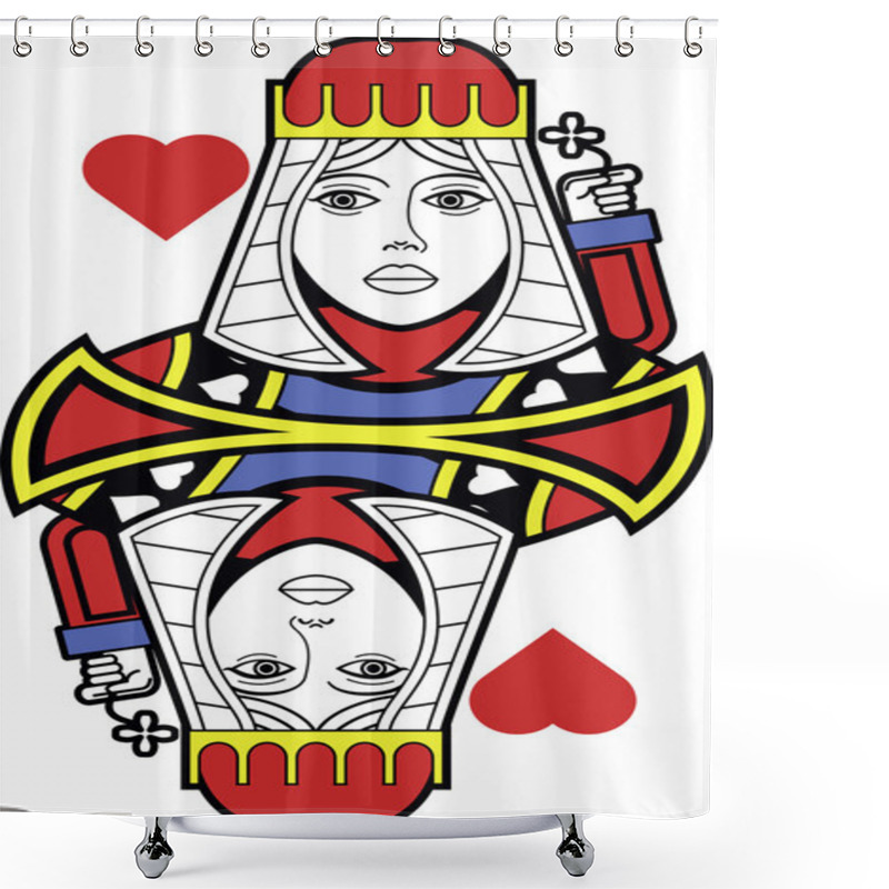 Personality  Stylized Queen Of Hearts No Card Shower Curtains