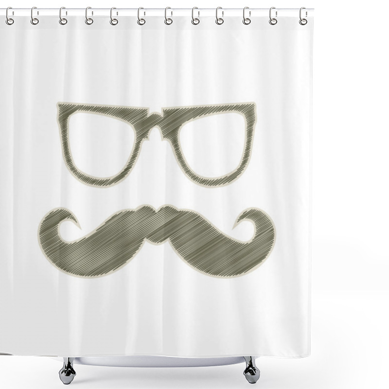 Personality  Special Labels With Hipster Mustache Shower Curtains