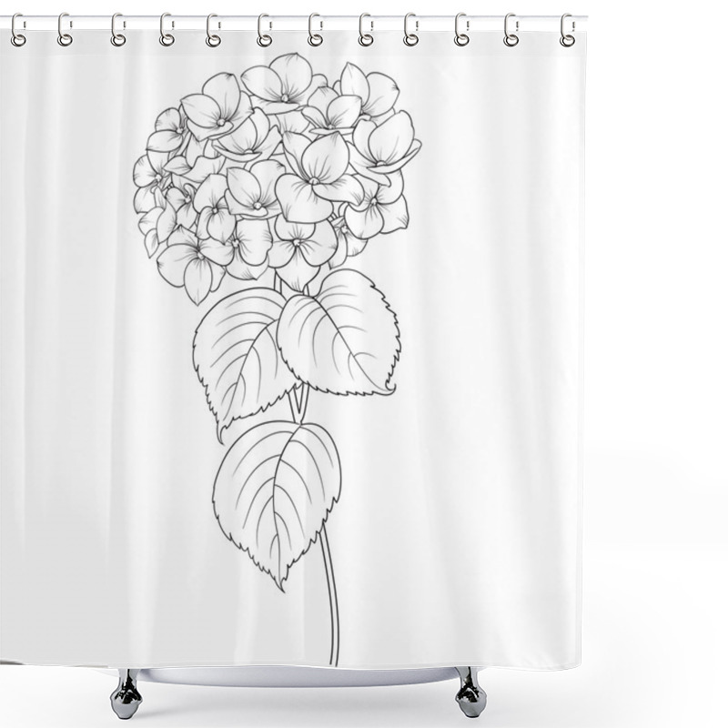 Personality  Blooming Flower Hydrangea. Shower Curtains