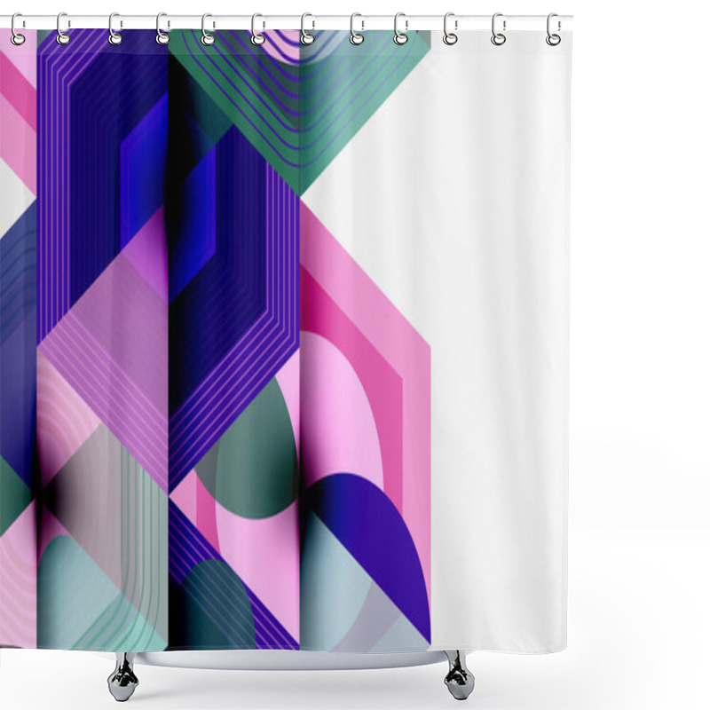 Personality  Hexagons Design Geometric Abstract Background Shower Curtains