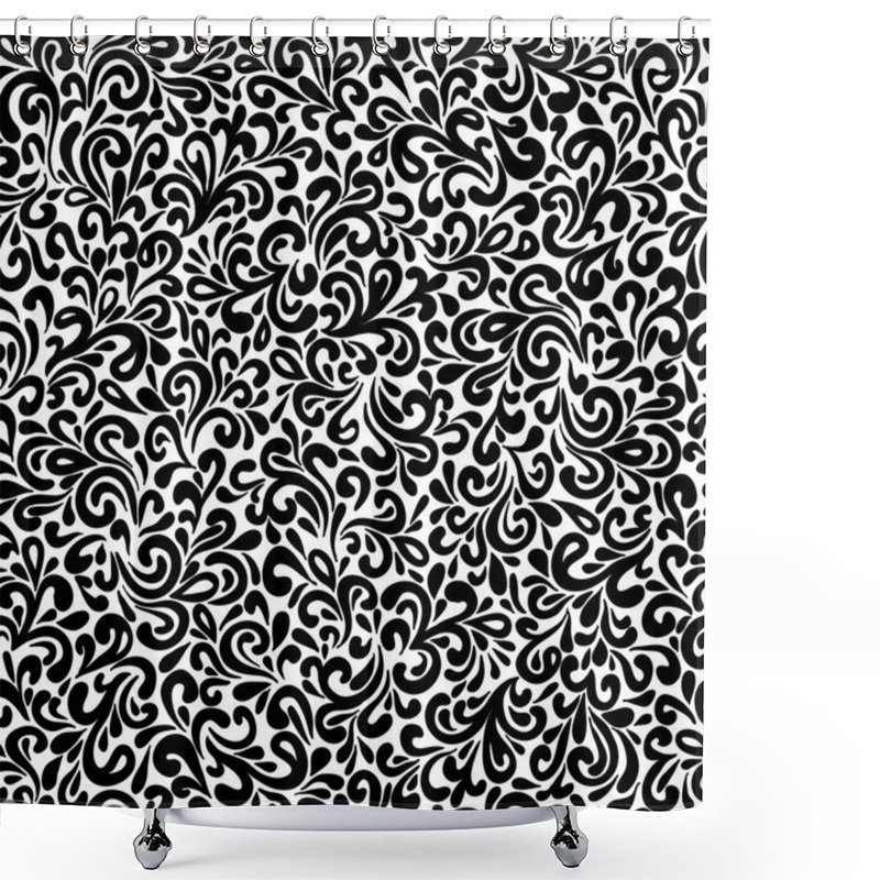 Personality  Wavy Doodle Seamless Pattern Shower Curtains