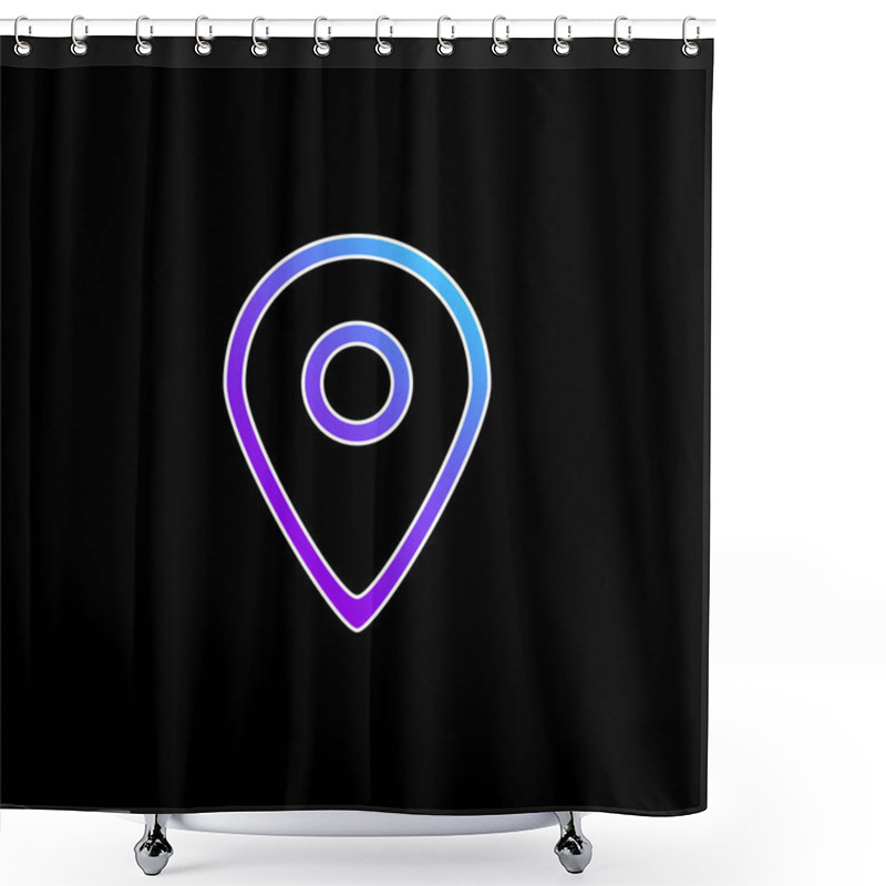 Personality  Big Map Placeholder Outlined Symbol Of Interface Blue Gradient Vector Icon Shower Curtains