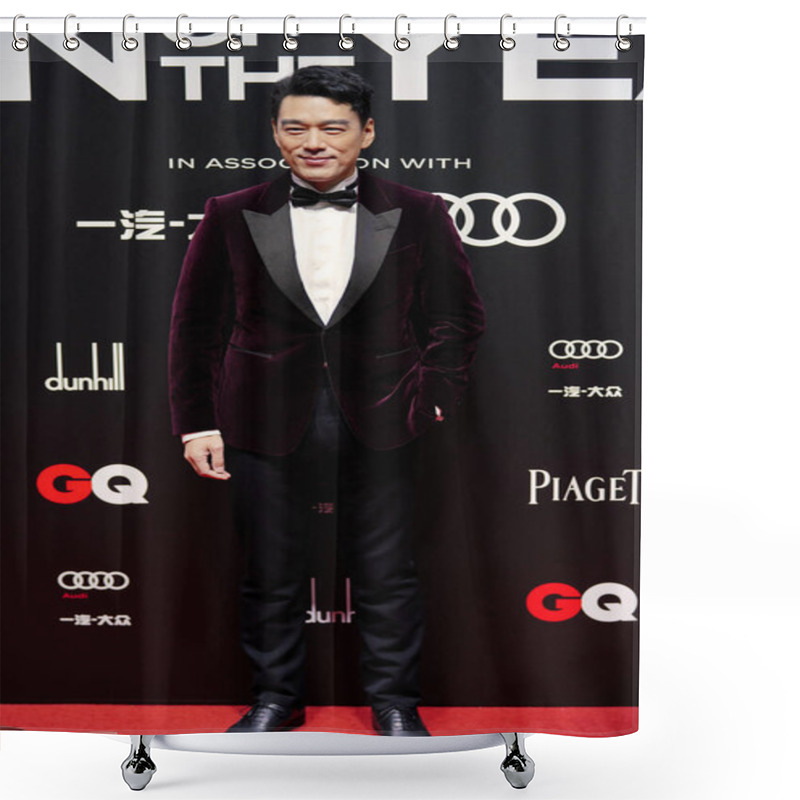 Personality  Taiwanese Actor Wang Yaoqing, Also Known As David Wang, Shows Up In Red Suit, Showing Off His Gentle And Elegance At The Red Carpet For The GQ Men Of The Year 2020, Shanghai, China, 4 December 2020.  Shower Curtains