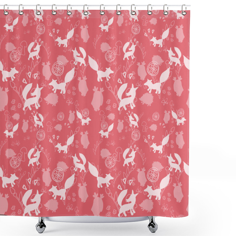 Personality  Seamless Pattern With Foxes, Hedgehogs, Owls Shower Curtains