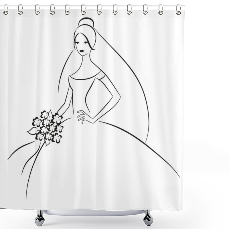 Personality  Beautiful Bride Shower Curtains