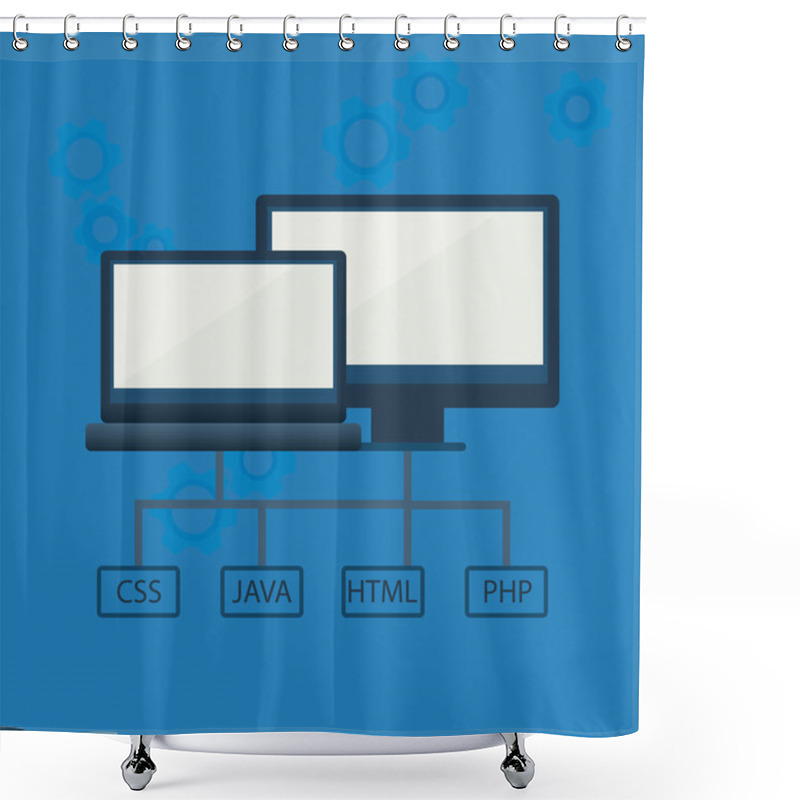 Personality  Developer Languages  Illustration. Shower Curtains