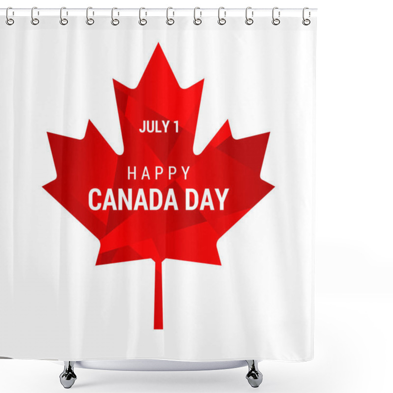 Personality  Canada Day. Vector Abstract Banner In The Style Of Low Poly With Maple Leaf. Illustration, Happy Canada Day July 1 Poster For Social Media And Networks Shower Curtains