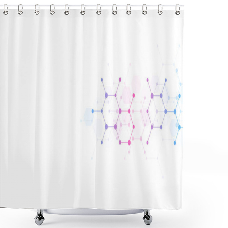 Personality  Abstract Background Of Molecules. Molecular Structures Or Chemical Engineering, Genetic Research, Innovation Technology. Scientific, Technical Or Medical Concept. Shower Curtains