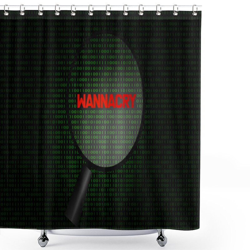 Personality  Wannacry Word With Magnifying Glass Shower Curtains