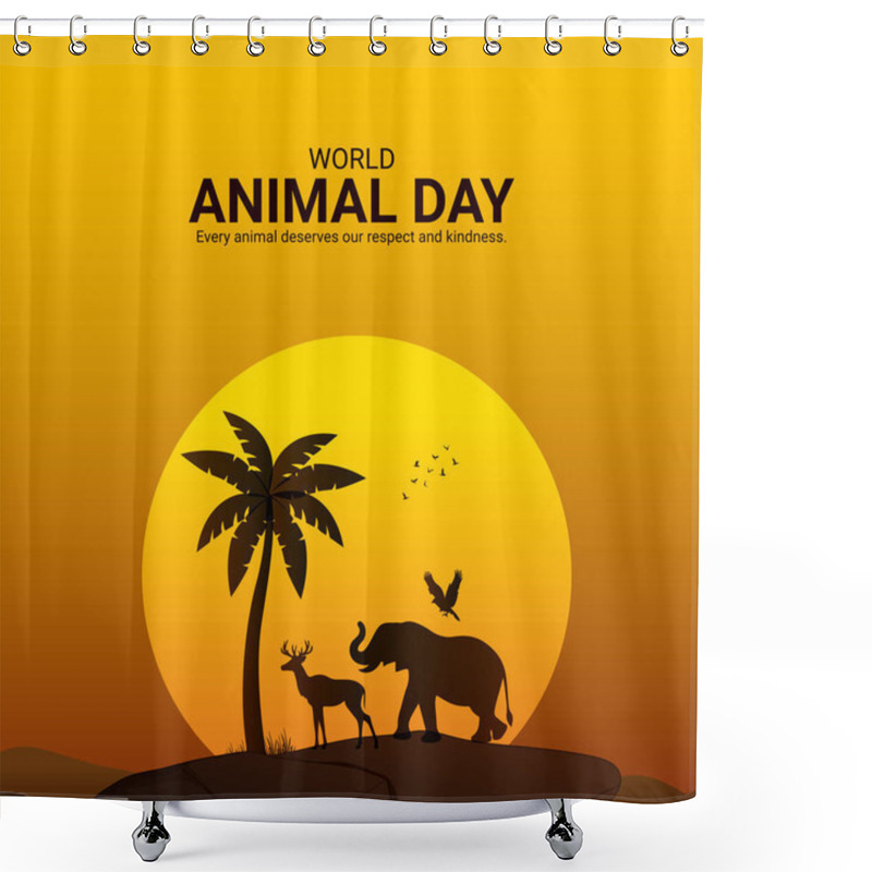 Personality  World Animal Day. Animal Day Creative Design For Social Media Ads Shower Curtains