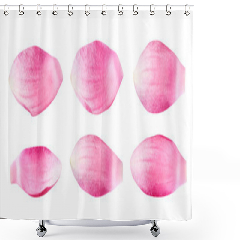 Personality  Set Of Beautiful Pink Lotus Flower Petals On White Background. Banner Design  Shower Curtains