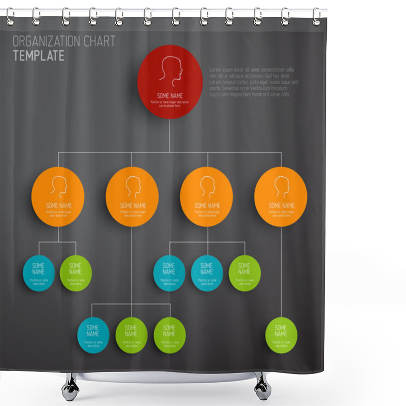 Personality  Vector Modern And Simple Organization Chart Template Shower Curtains