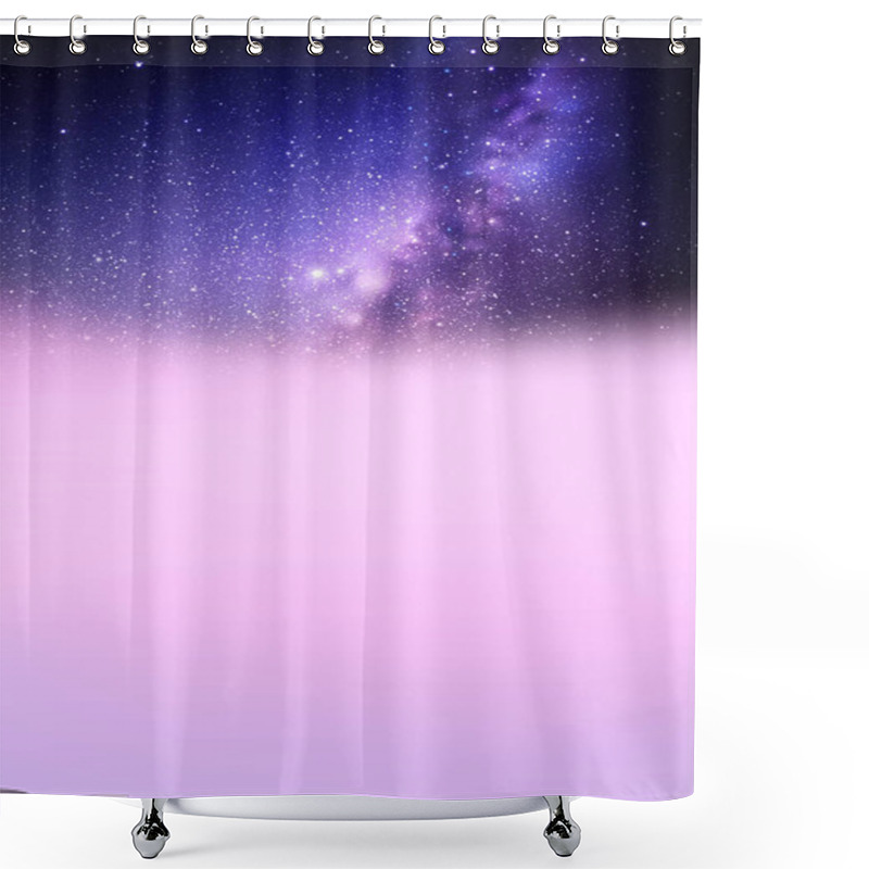 Personality  Fog Waves And Milky Way. Natural Background With Clouds And Starry Sky Shower Curtains