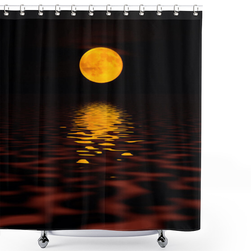 Personality  Moon And Water. Shower Curtains