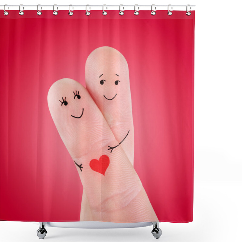 Personality  Happy Couple Hug Concept Shower Curtains