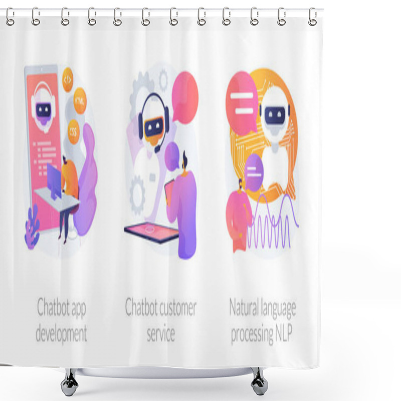 Personality  Chatbot Vector Concept Metaphors Shower Curtains