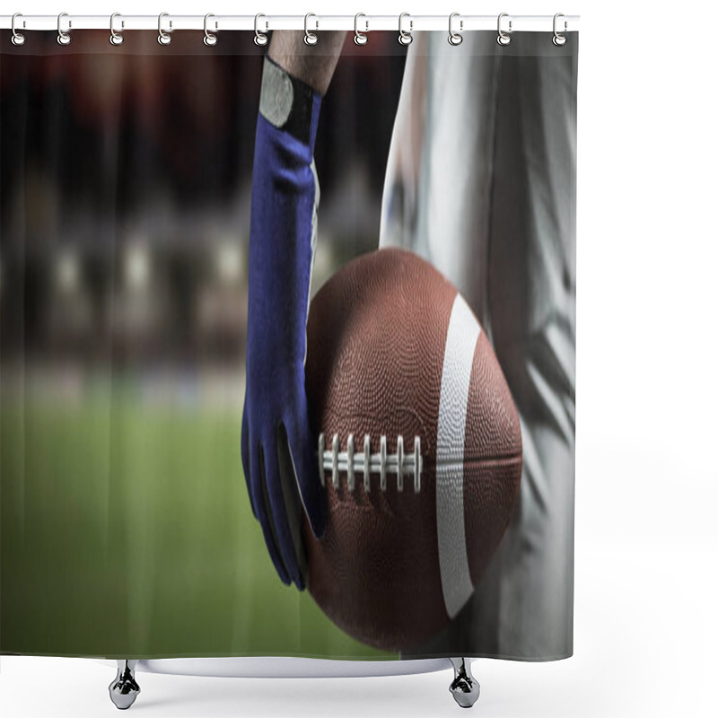 Personality  Cosportsman Holding American Football Shower Curtains