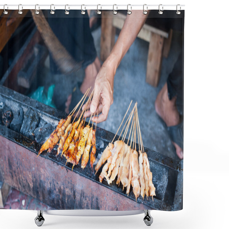 Personality  Traditional Indonesian Satay Grilling Shower Curtains