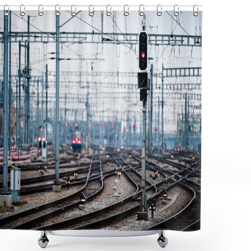 Personality  Railway Lines At Zuerich Main Station Shower Curtains