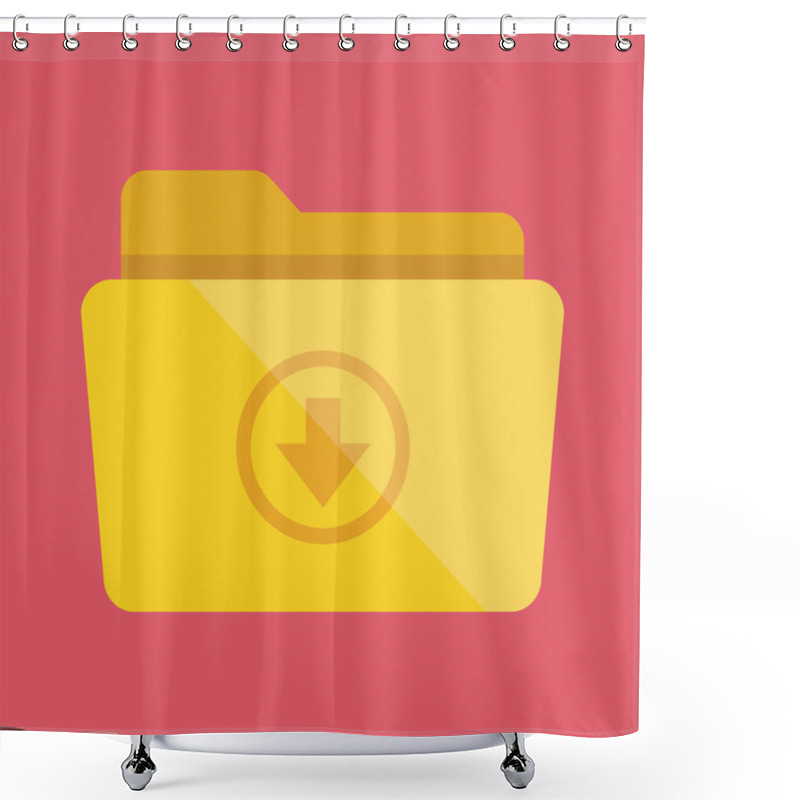 Personality  Vector Folder And Download Sign Icon Shower Curtains