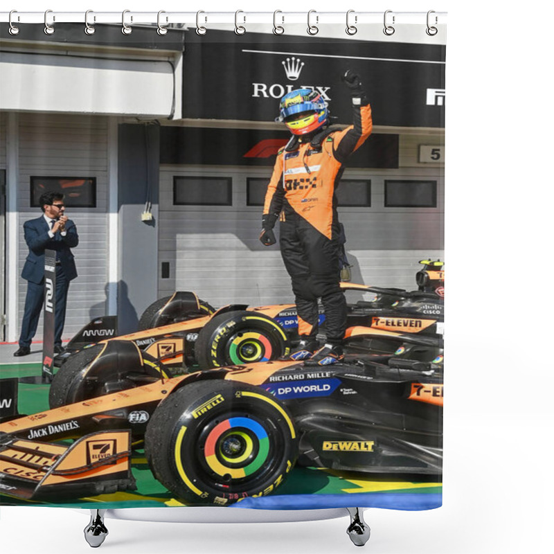 Personality   Oscar Piastri (AUS) - McLaren Formula 1 Team - McLaren MCL38 - Mercede Shower Curtains