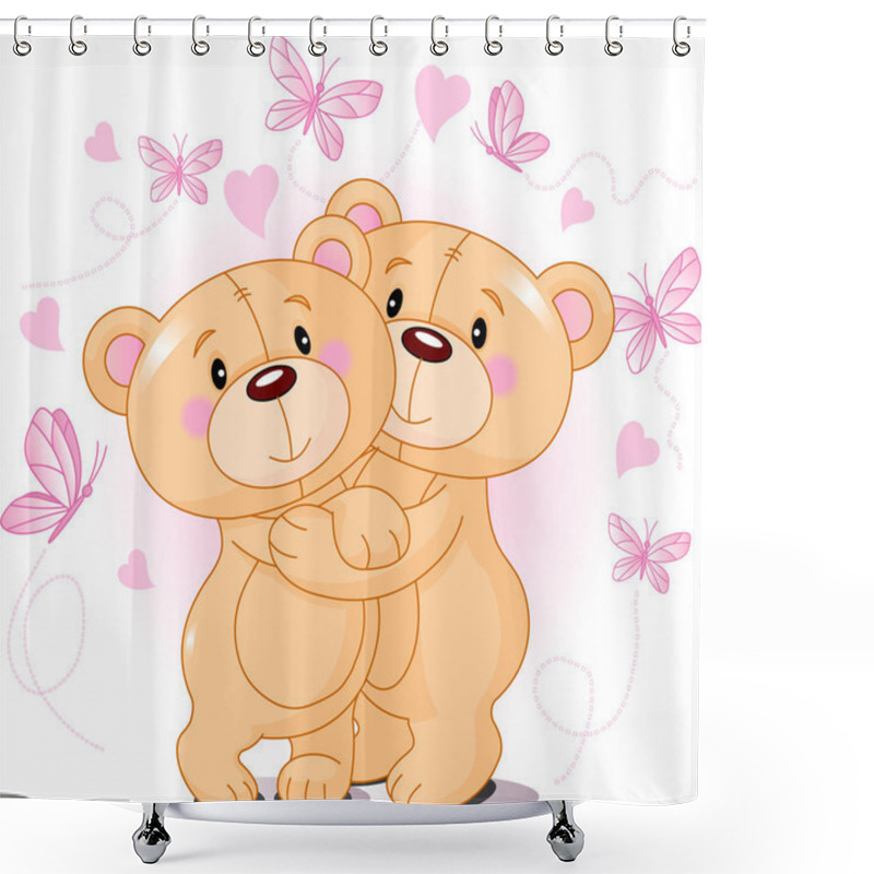 Personality  Teddy Bears In Love Shower Curtains