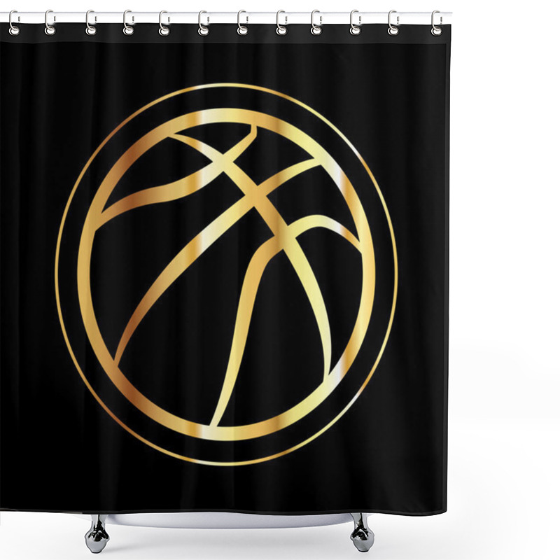 Personality  Golden Basketball Icon Shower Curtains