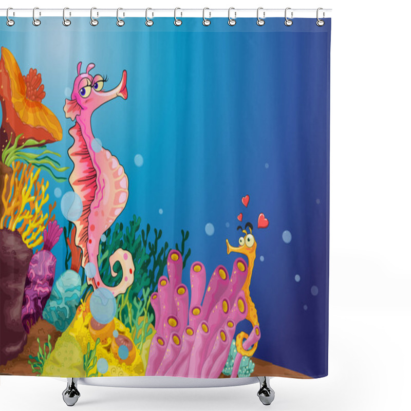 Personality  Seahorse Love Shower Curtains