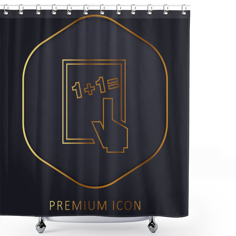 Personality  Basic Mathematics Golden Line Premium Logo Or Icon Shower Curtains