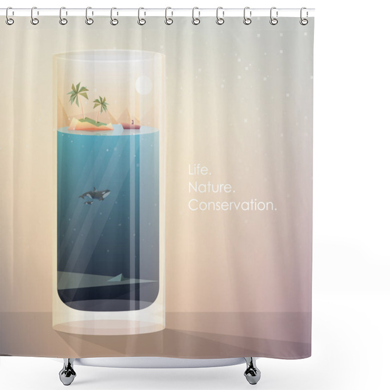 Personality  World In A Glass Ecology Concept Shower Curtains