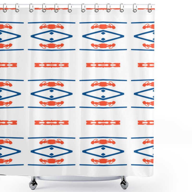 Personality  Geometric Pattern With Scandinavian Ethnic Motifs Shower Curtains