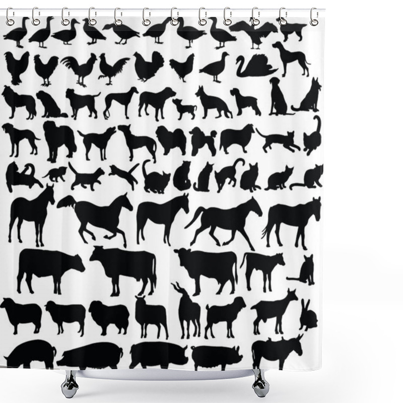 Personality  Farm Animals Silhouette Collection Shower Curtains