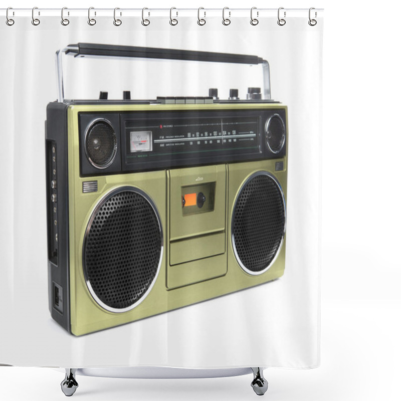 Personality  The Golden Boombox Shower Curtains