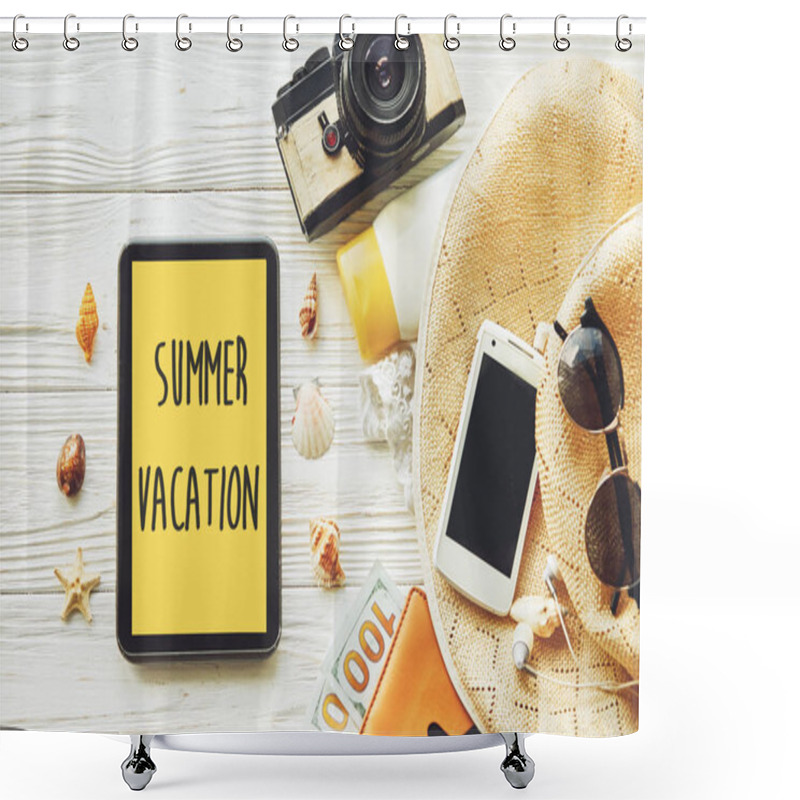 Personality  Summer Vacation Text Shower Curtains