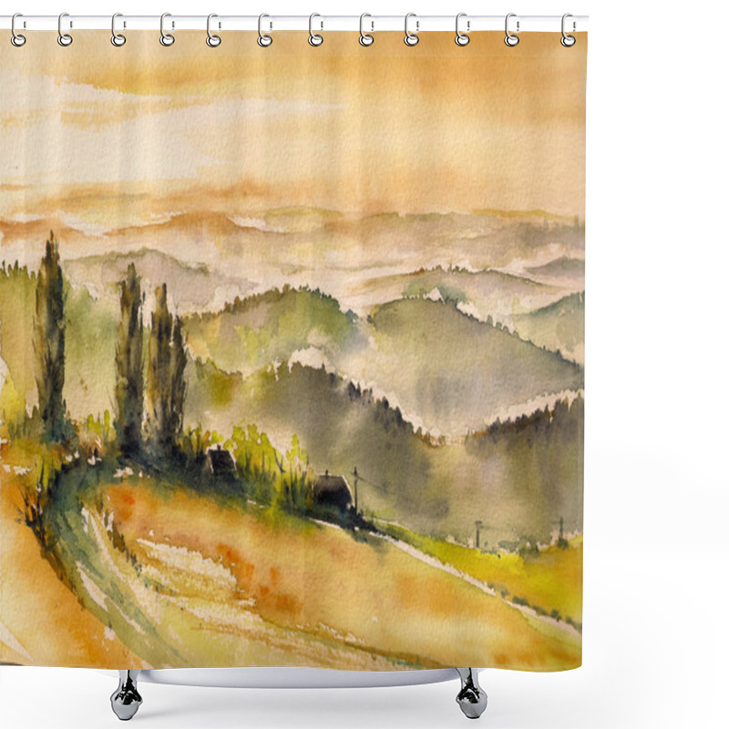 Personality  Landscape With Vineyards Shower Curtains