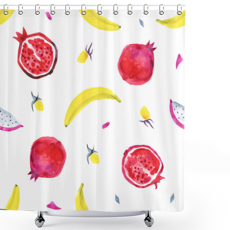 Personality  Tropical Pattern Of Exotic Fruit. Abstract Seamless Background Shower Curtains