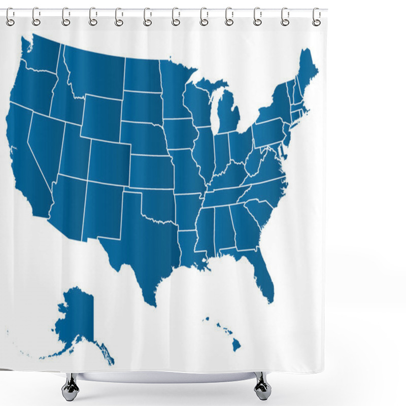 Personality  USA Vector Map Shower Curtains