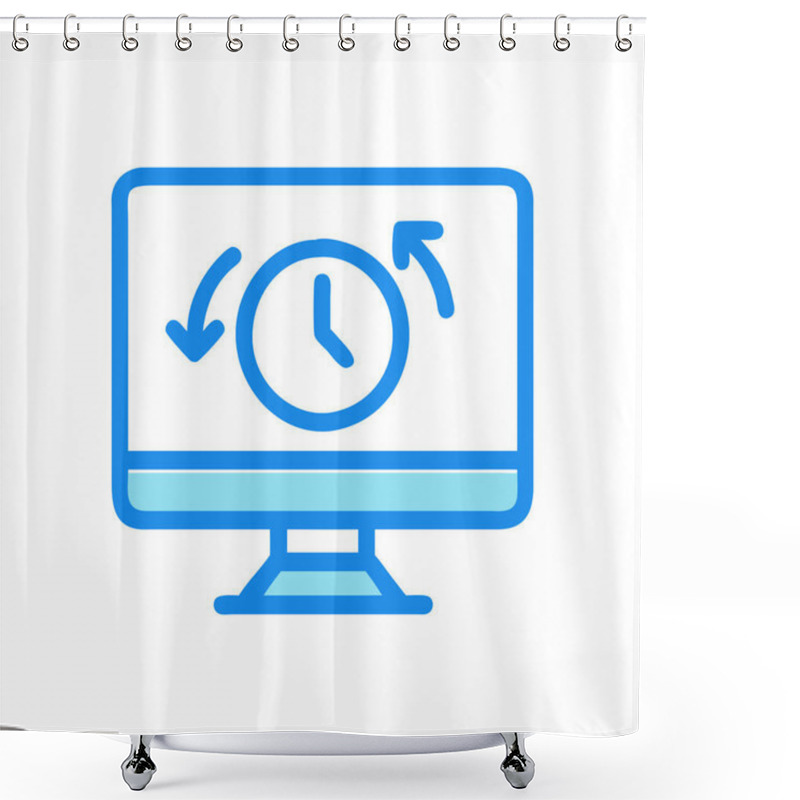 Personality  Comprehensive Uptime Monitor Icon For Reliability Solutions Shower Curtains